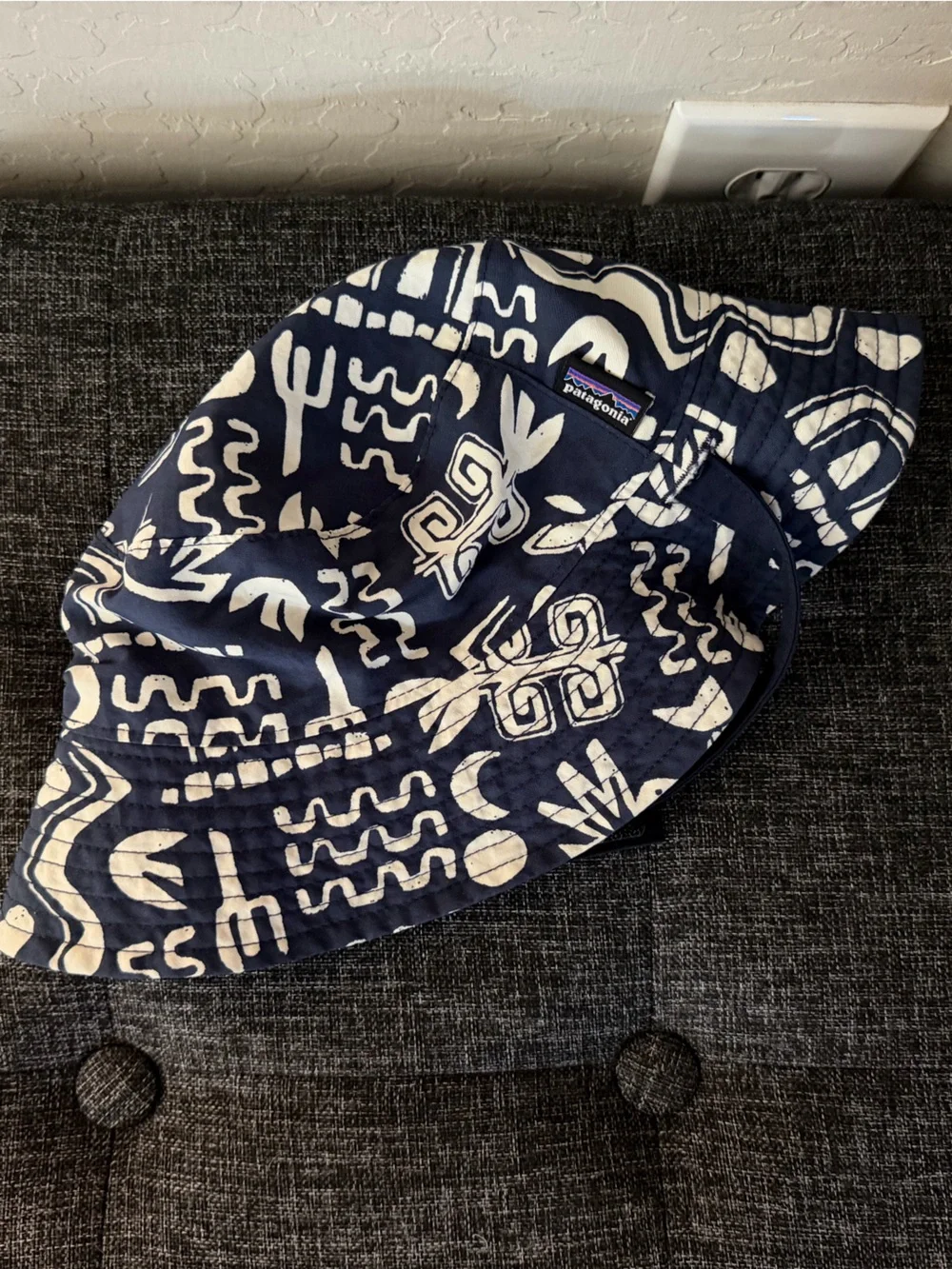 Patagonia Kids Navy and White Printed Bucket Hat